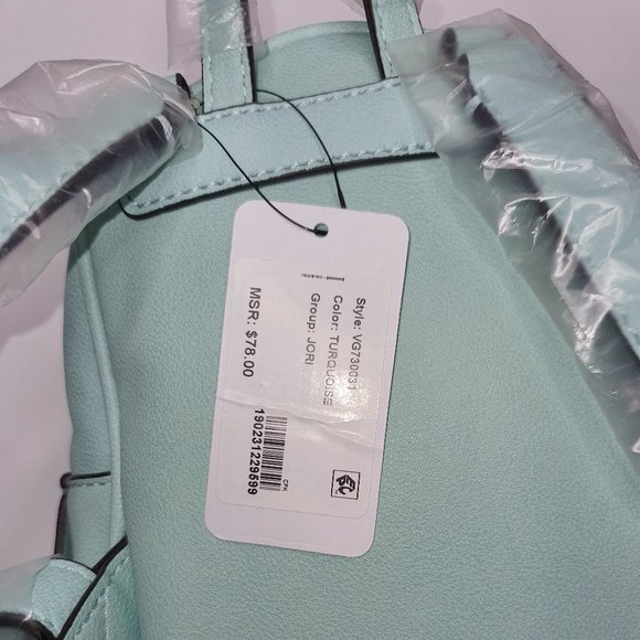 Guess NWT Jori Mini Backpack Blue/Turquoise/ Teal/Aqua - Picture 13 of 13